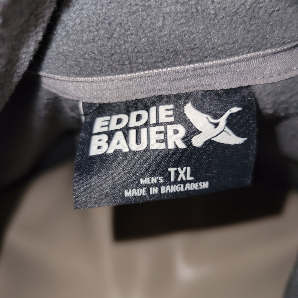Eddie Bauer Mens Txl Gray Fleece 1/4 Zip Long Sleeve Pullover Shirt outdoor cozy - Picture 3 of 8